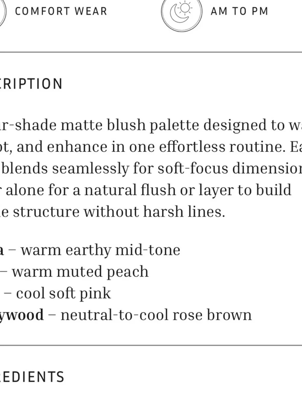 Lithe Sunset Blush Palette